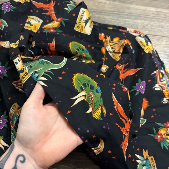 Dangerfield Jurassic Park Lost World Dinosaur Print Cotton Mini Dress Size 14 - Picture 9 of 9